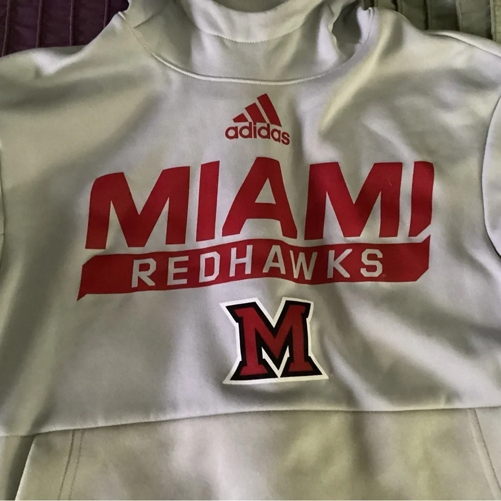 Adidas Gray and Red Sweater with Miami Logo